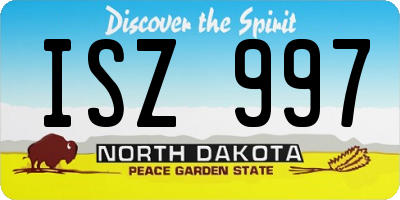 ND license plate ISZ997
