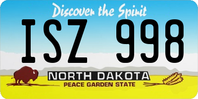 ND license plate ISZ998