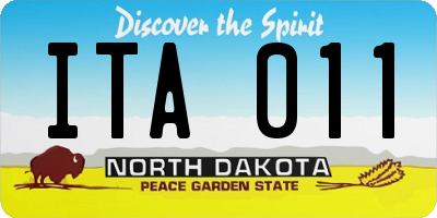 ND license plate ITA011