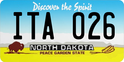 ND license plate ITA026