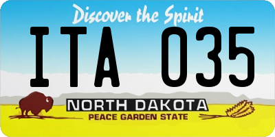 ND license plate ITA035