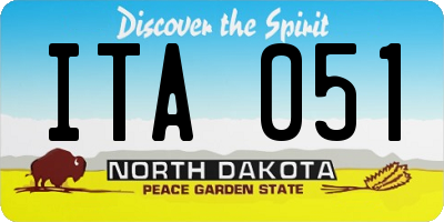 ND license plate ITA051