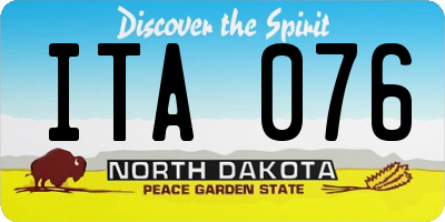 ND license plate ITA076
