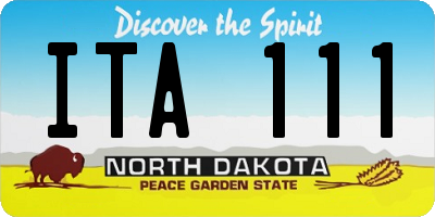 ND license plate ITA111