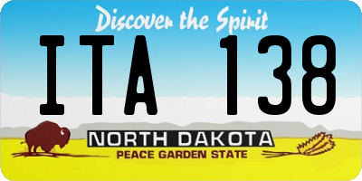 ND license plate ITA138