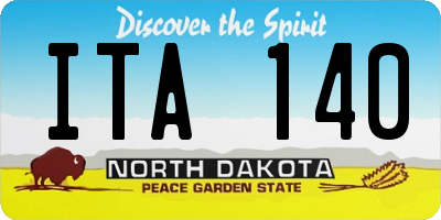 ND license plate ITA140