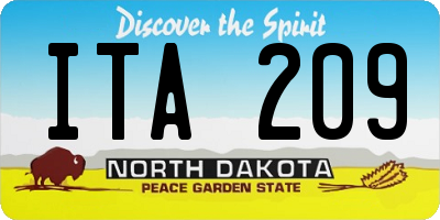 ND license plate ITA209