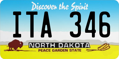 ND license plate ITA346