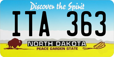 ND license plate ITA363