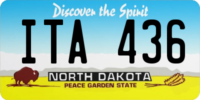ND license plate ITA436