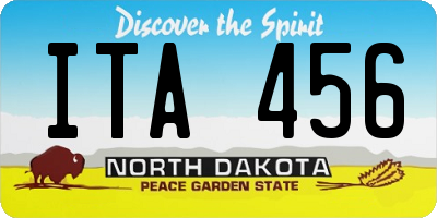 ND license plate ITA456