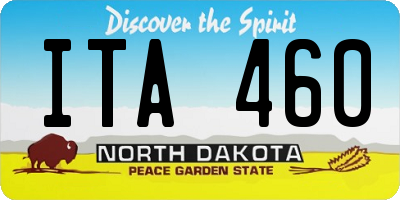ND license plate ITA460