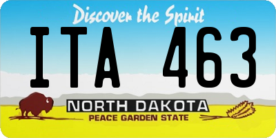 ND license plate ITA463