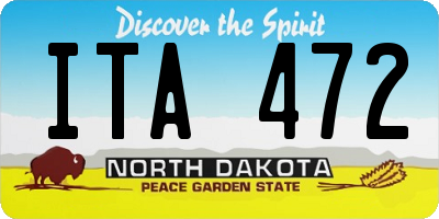 ND license plate ITA472