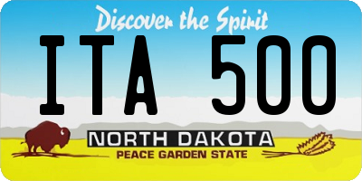 ND license plate ITA500