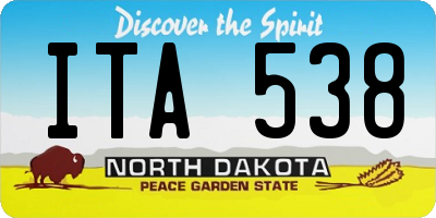 ND license plate ITA538