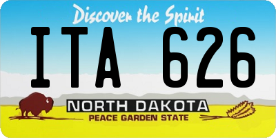 ND license plate ITA626