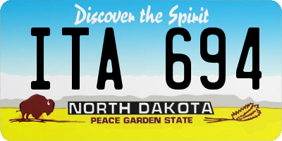 ND license plate ITA694