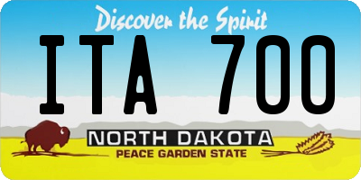 ND license plate ITA700