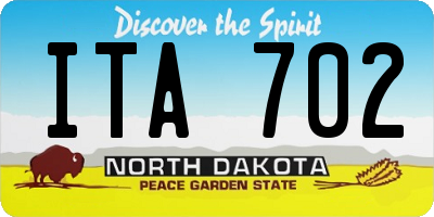 ND license plate ITA702