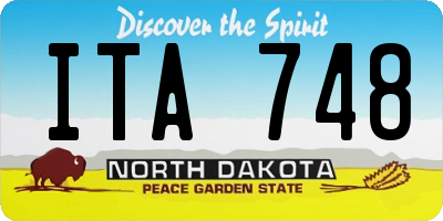 ND license plate ITA748