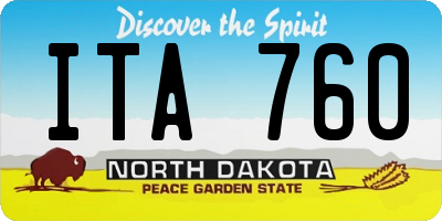 ND license plate ITA760