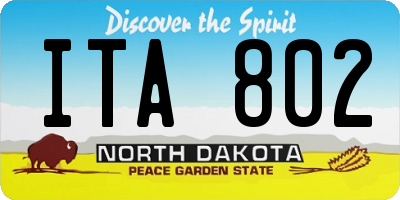 ND license plate ITA802