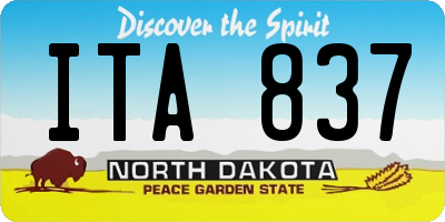 ND license plate ITA837