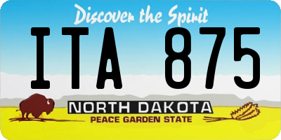 ND license plate ITA875