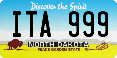 ND license plate ITA999