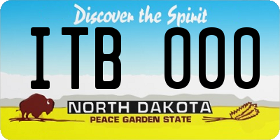 ND license plate ITB000