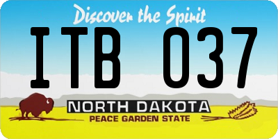 ND license plate ITB037