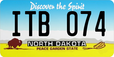 ND license plate ITB074