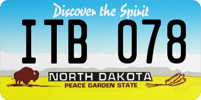 ND license plate ITB078