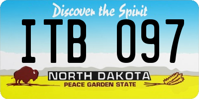 ND license plate ITB097