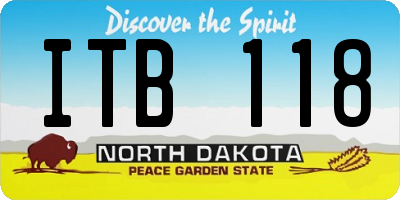 ND license plate ITB118
