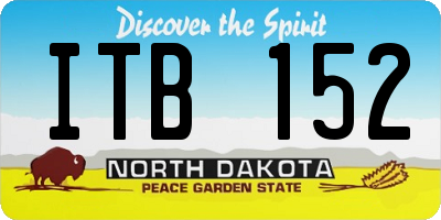ND license plate ITB152