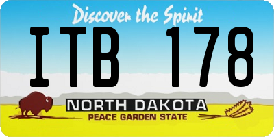 ND license plate ITB178