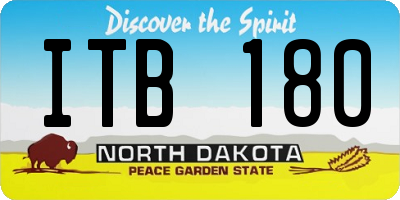ND license plate ITB180