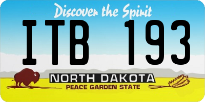ND license plate ITB193