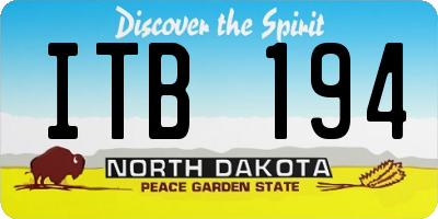 ND license plate ITB194