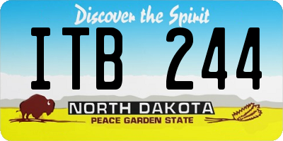 ND license plate ITB244