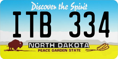 ND license plate ITB334