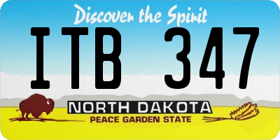 ND license plate ITB347