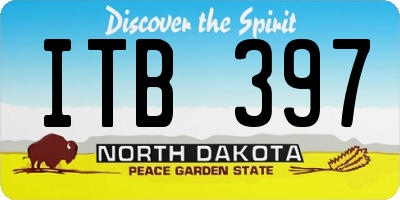 ND license plate ITB397