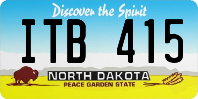 ND license plate ITB415