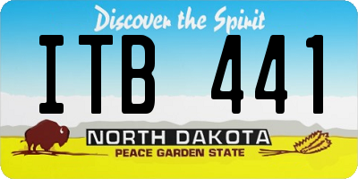 ND license plate ITB441
