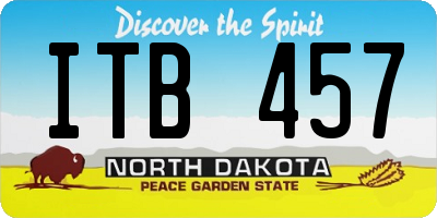 ND license plate ITB457
