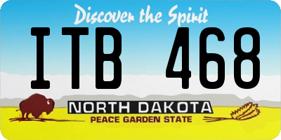 ND license plate ITB468