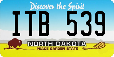 ND license plate ITB539